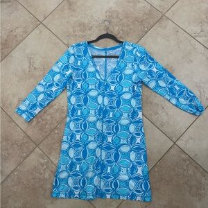 Lilly Pulitzer Teal and White Floral Dress